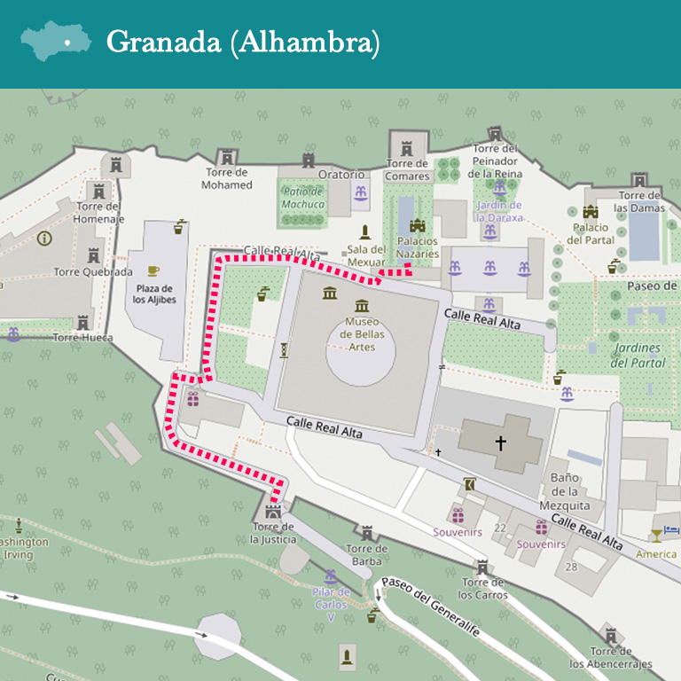 Mapa Paseo Matemático Granada, versión móvil